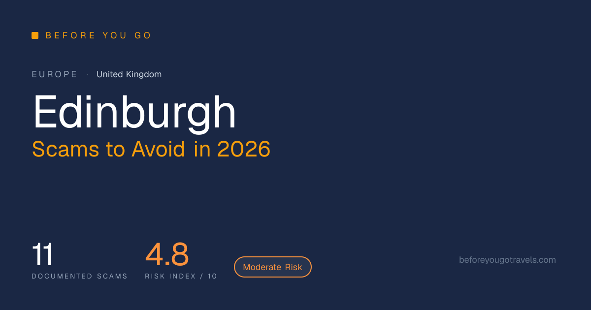 Edinburgh Scams to Avoid in 2026: 11 Tourist Warnings (United Kingdom)